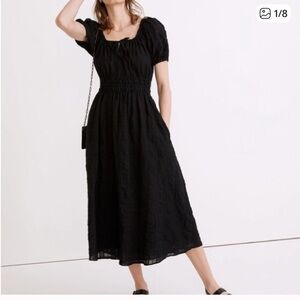 Madewell Sophia Maxi Dress in black seersucker check